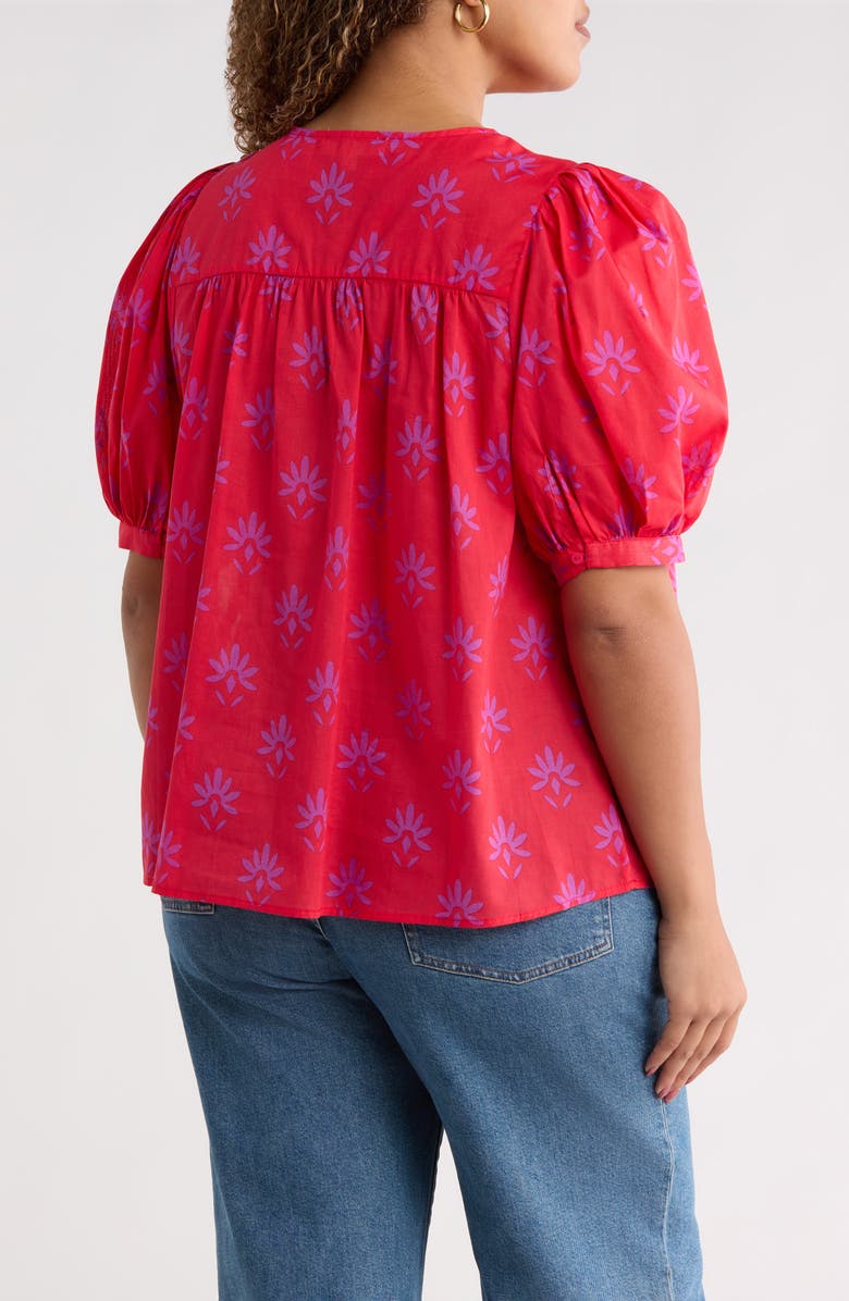 SUGARLIPS Delmas Floral Louisa Split Neck Top, Alternate, color, Berry-Purple