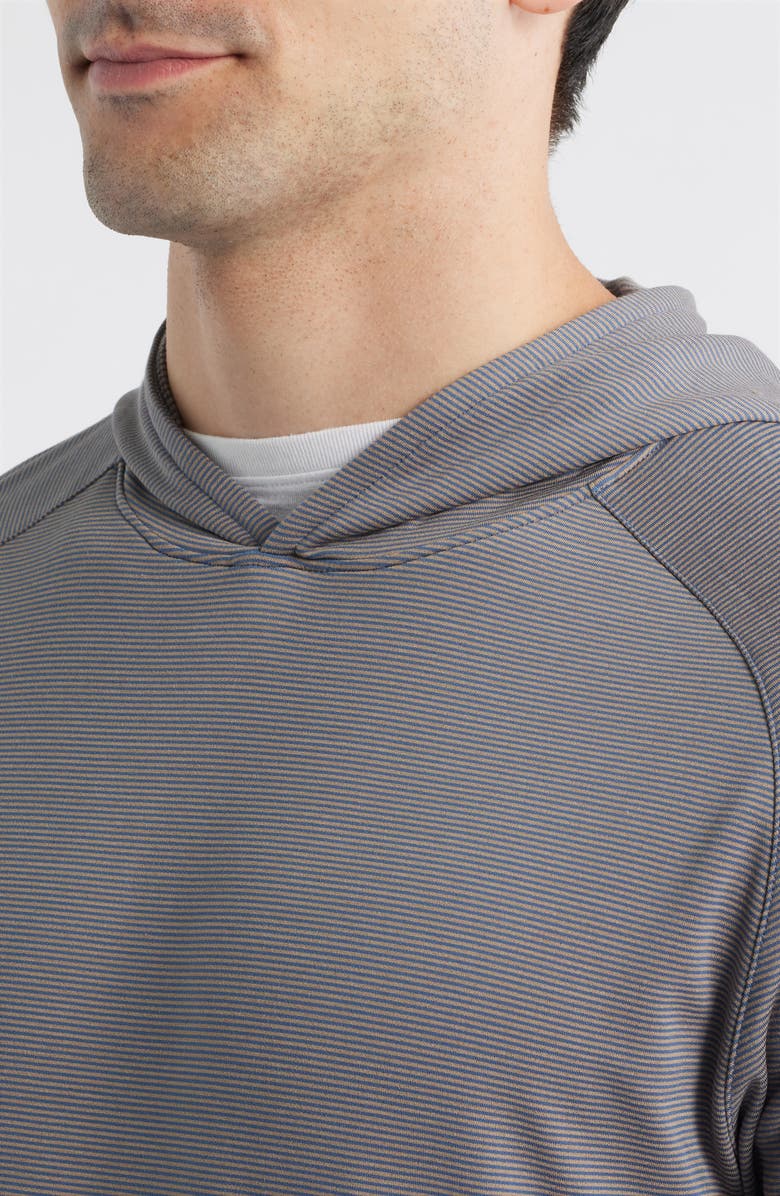 Peter Millar Pine Sugar Stripe Performance Hoodie, Alternate, color, Blue Haze
