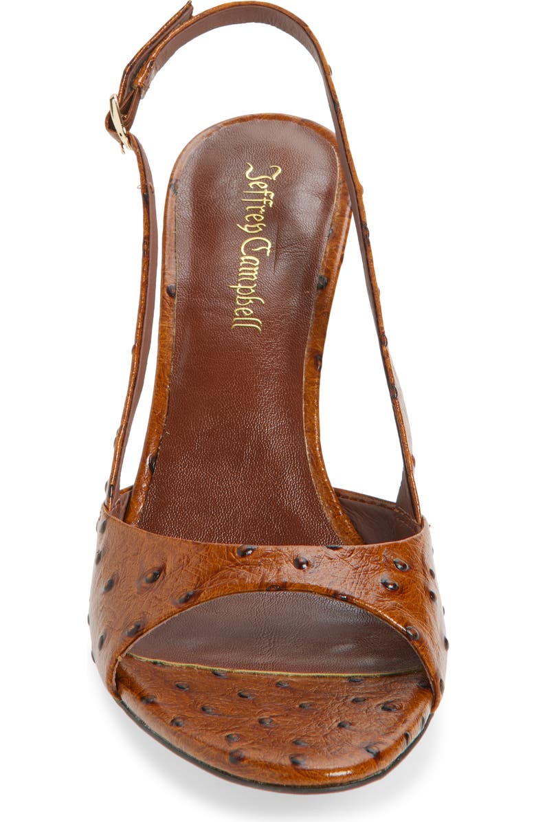 Jeffrey Campbell Triomphe Slingback Sandal, Alternate, color, Light Brown Ostrich