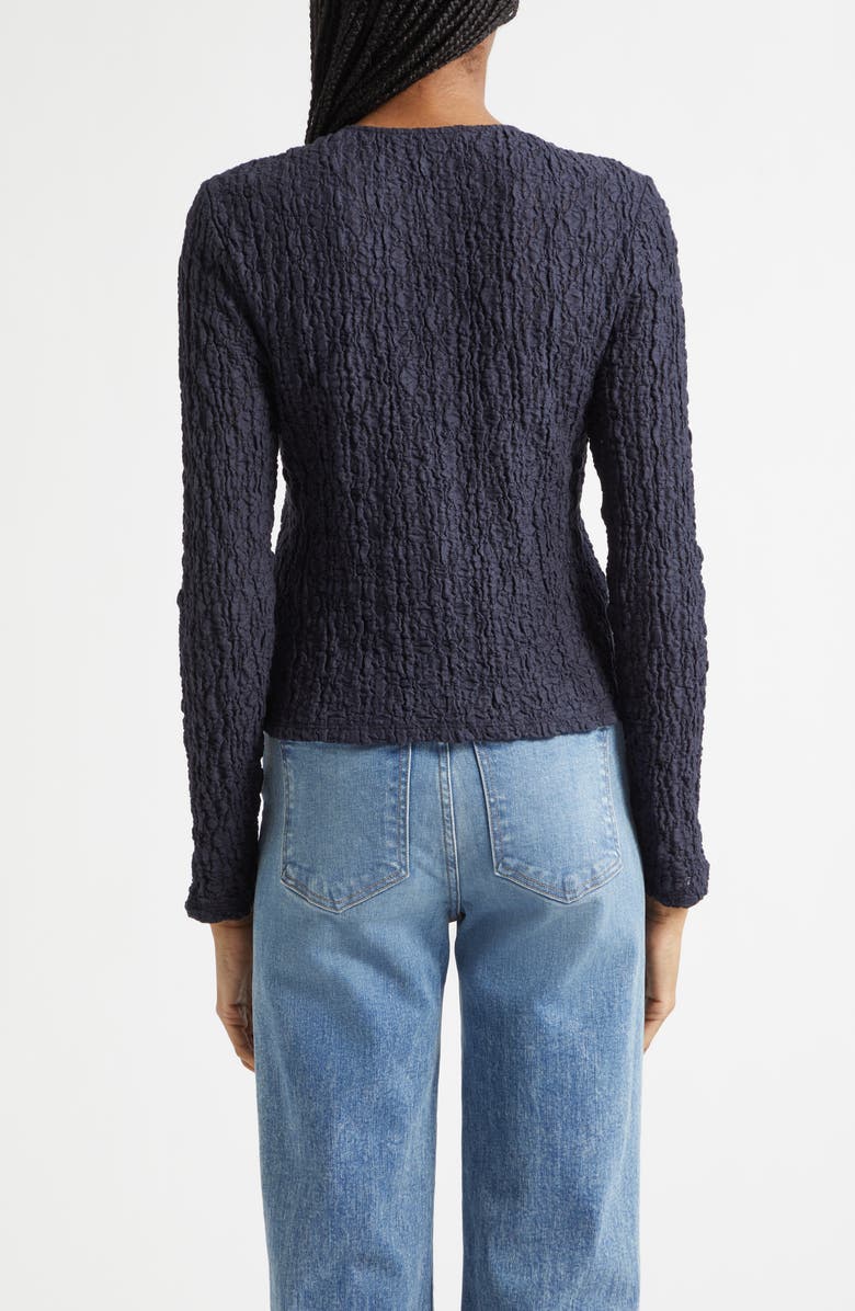 Veronica Beard Gillingham Cotton Blend Stretch Lace Cardigan, Alternate, color, Navy