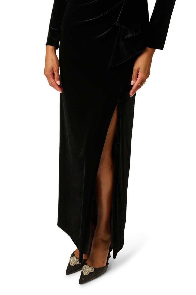 Velvet Tuxedo Gown, Alternate, color, BLACK