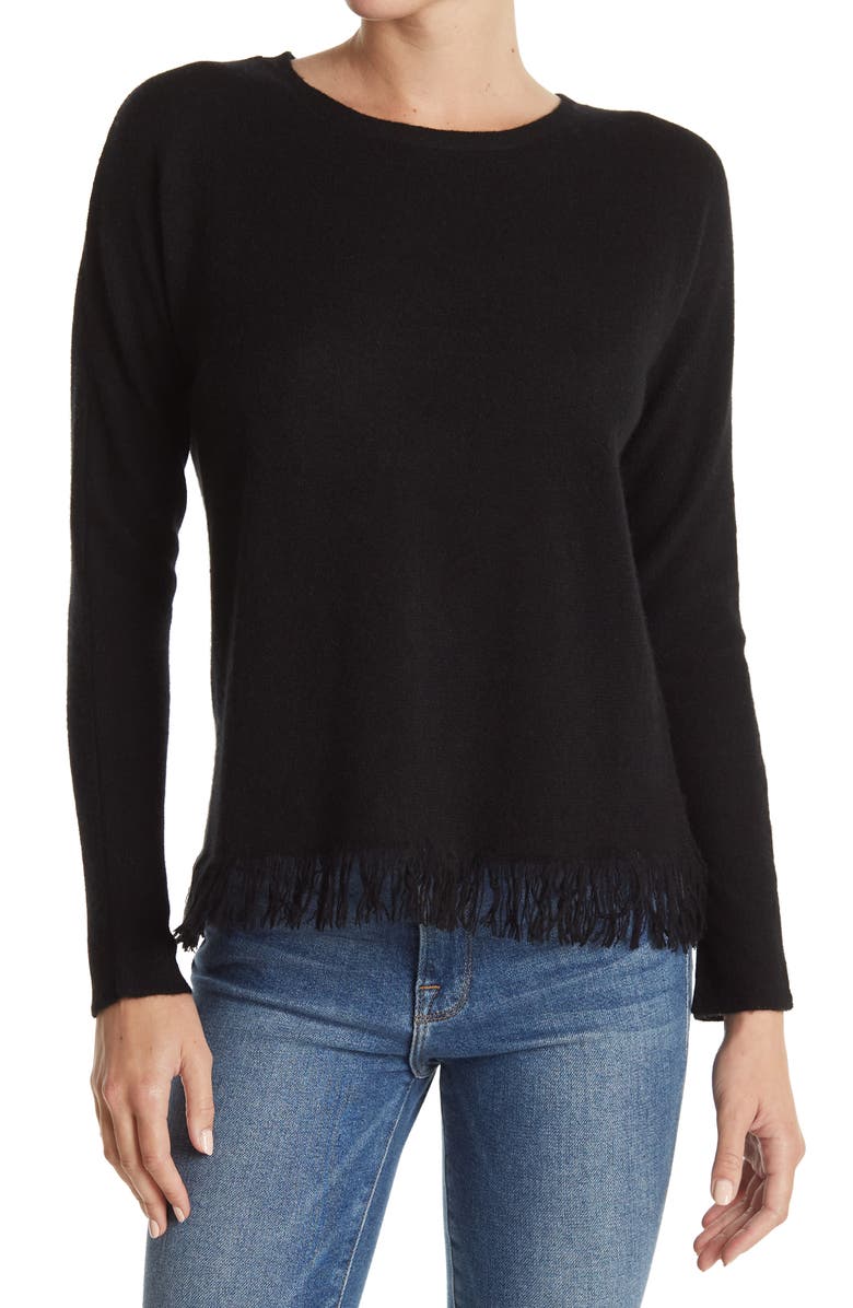Griffen Fringed Hem Cashmere Pullover Sweater, Main, color, 