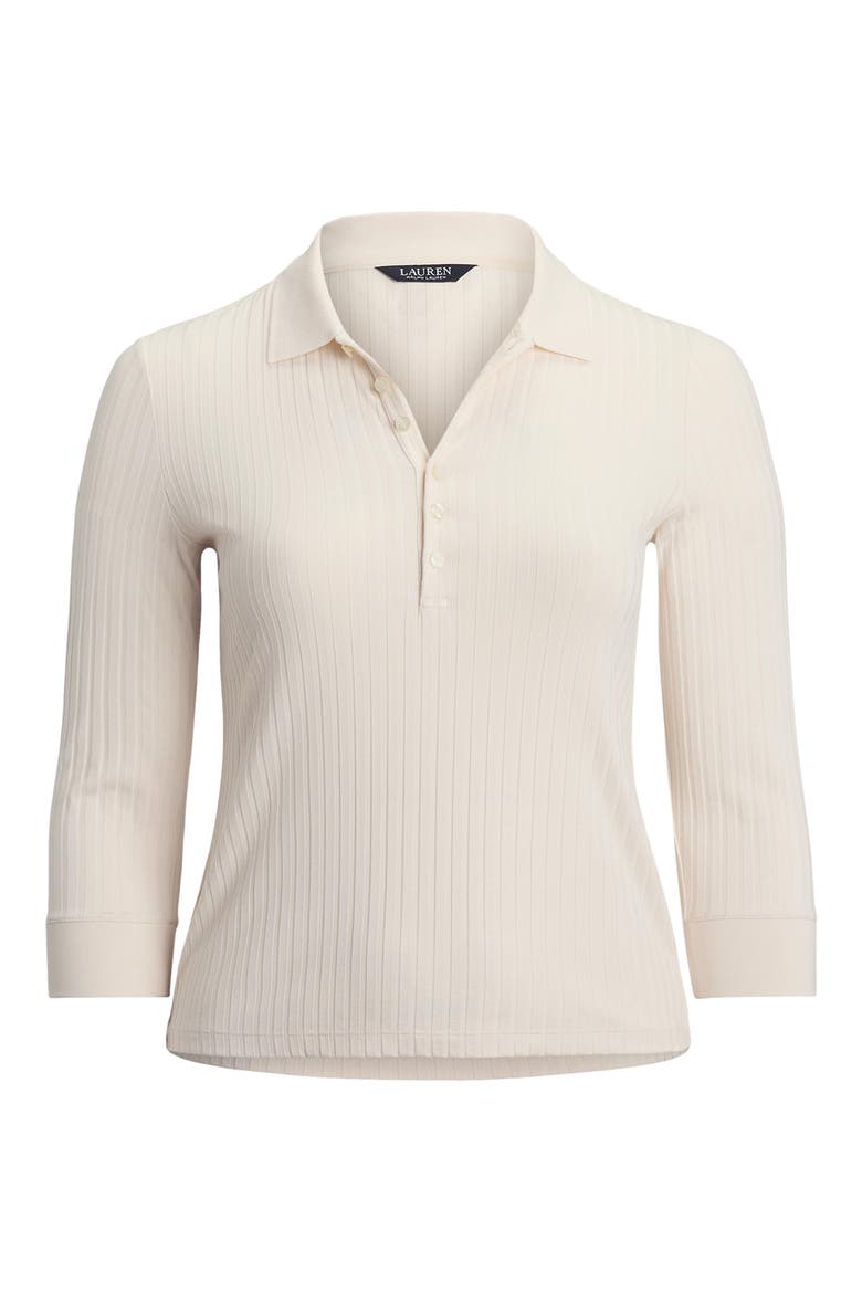 Wide Rib Polo Shirt, Alternate, color, MASCARPONE CREAM