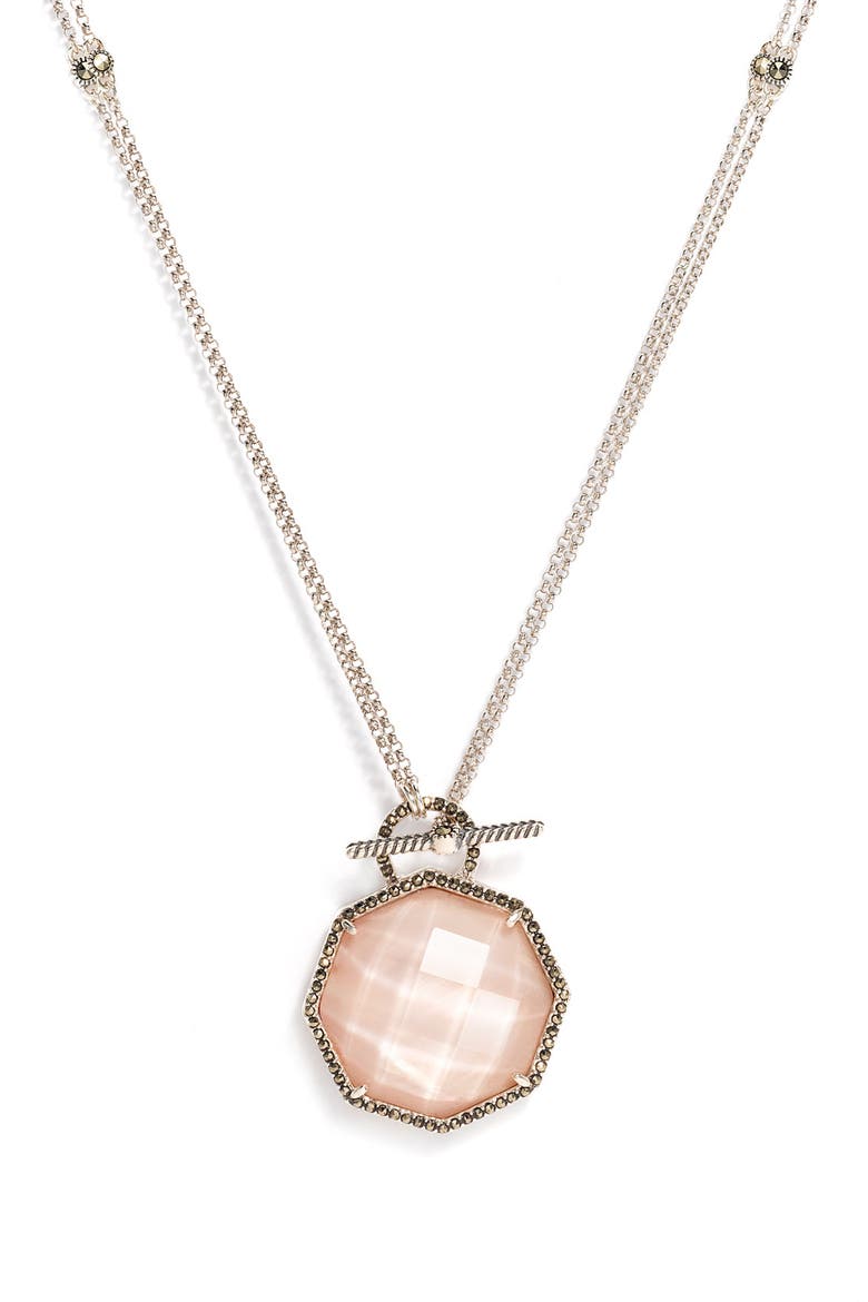 'Medallions' Semiprecious Convertible Necklace, Main, color, PINK MOTHER OF PEARL