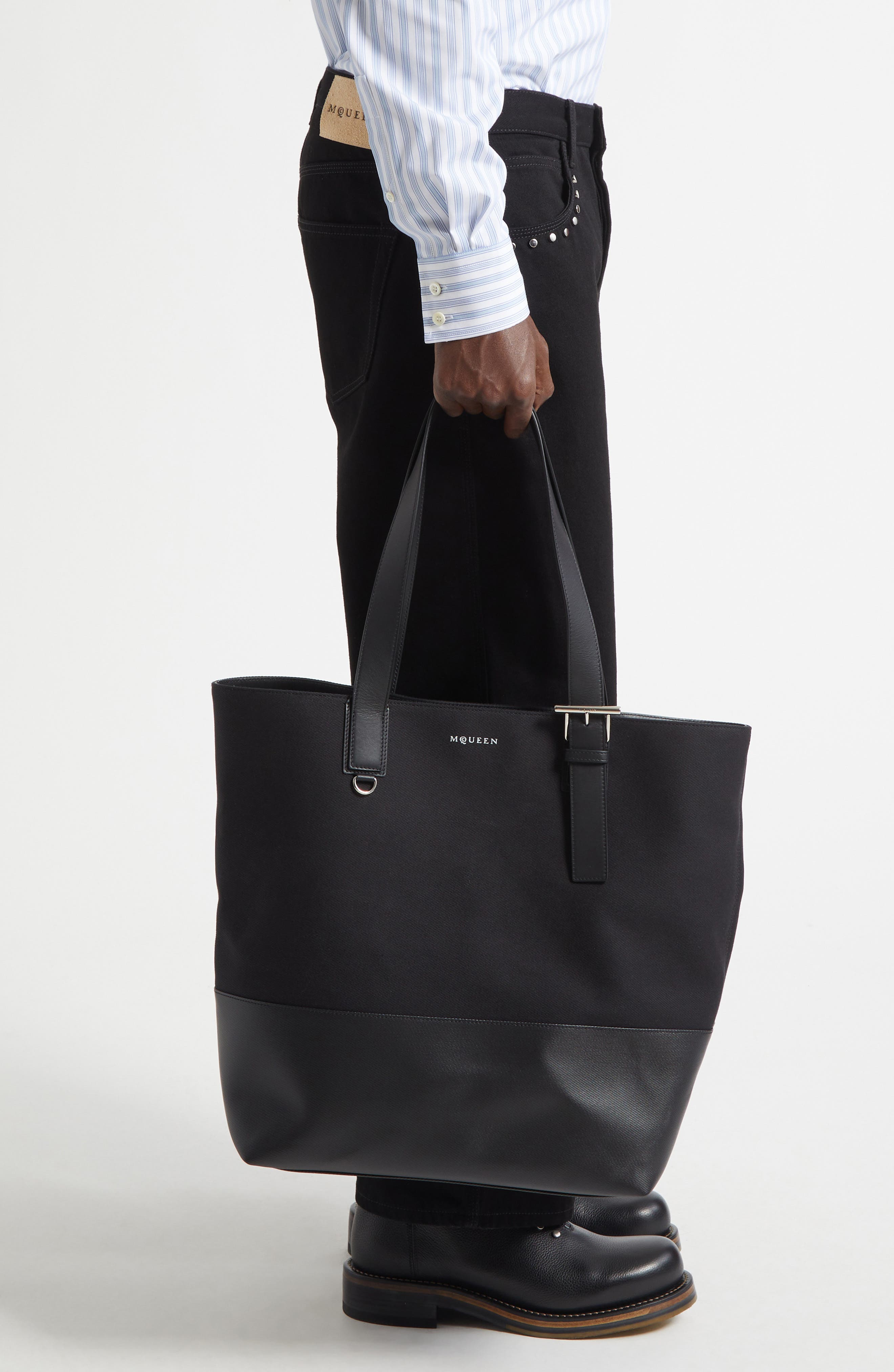 McQueen T-Bar Canvas Shopper, Alternate, color, 