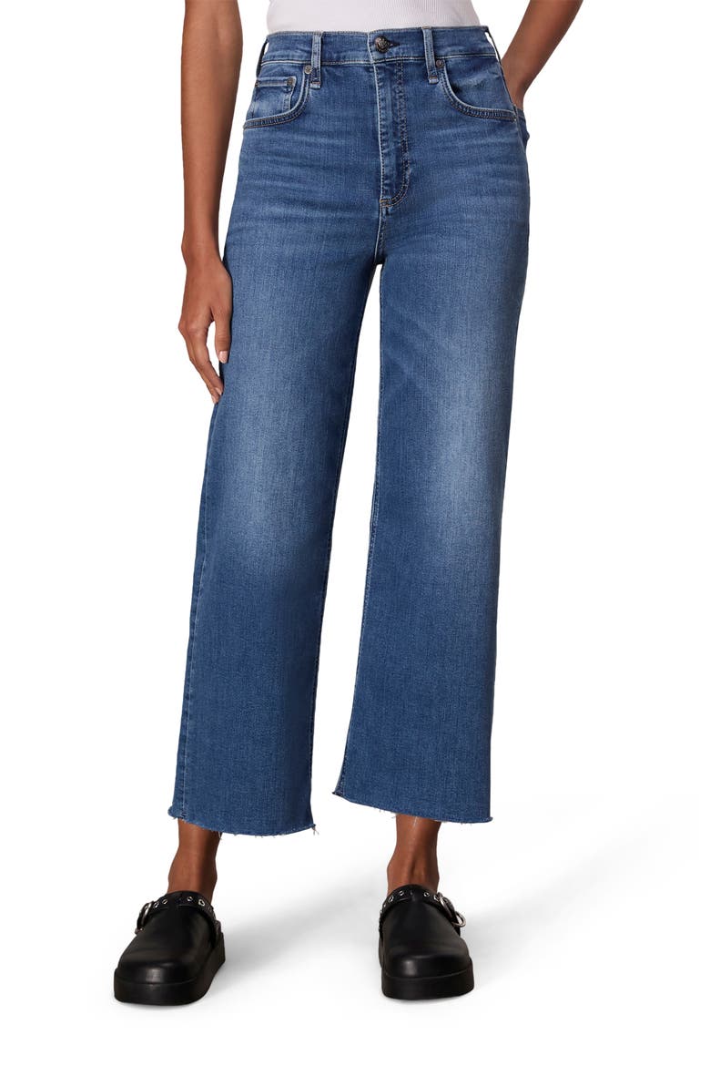Epic Andi Raw Hem High Waist Ankle Wide Leg Jeans, Main, color, SCOUT