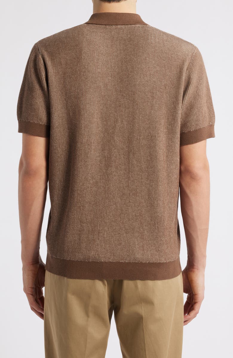 Percival Tivoli Cotton Polo Sweater, Alternate, color, Brown
