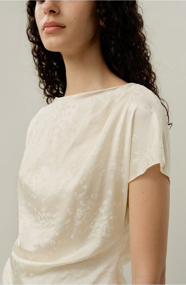 Lilysilk Ying Jacquard Silk Top, Alternate, color, Lily White