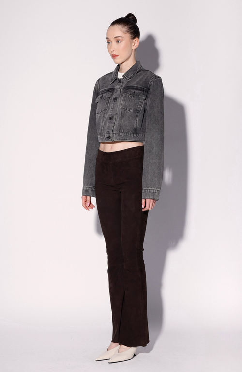 Walter Baker Lexie Mid-rise Suede Flare Pants In Brown