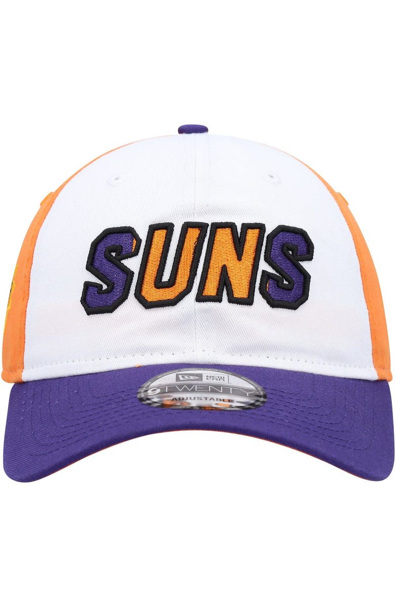 New Era Men's New Era White/Purple Phoenix Suns Back Half 9TWENTY Adjustable Hat, Alternate, color, White