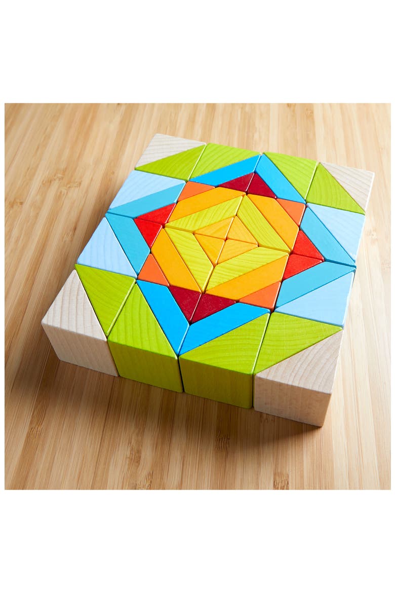 Mosaic 3D Wooden Arranging Game, Alternate, color, GREEN MULTI