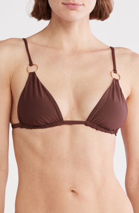 Adjustable Ring Triangle Bikini Top