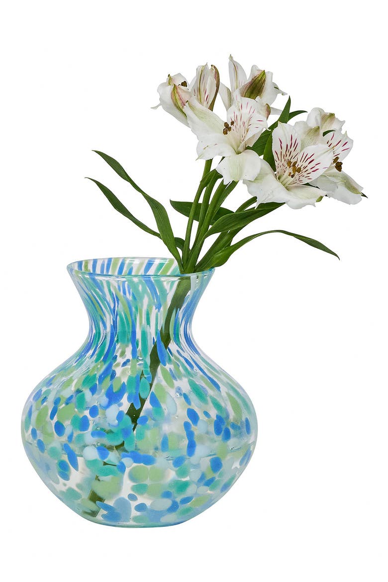 Puro 6-Inch Pattern Glass Vase, Alternate, color, BLUE MULTI
