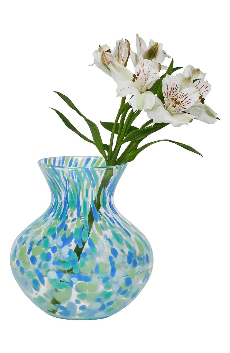 Juliska Puro 6-Inch Pattern Glass Vase, Alternate, color, Blue Multi