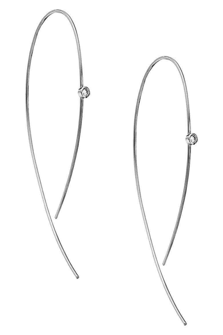 Hooked on Hoops Diamond Earrings, Main, color, WHITE GOLD