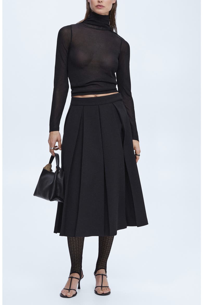 Pleated Skirt, Alternate, color, BLACK