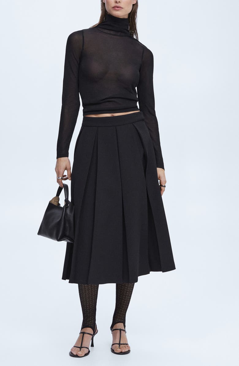 MANGO Pleated Skirt, Alternate, color,