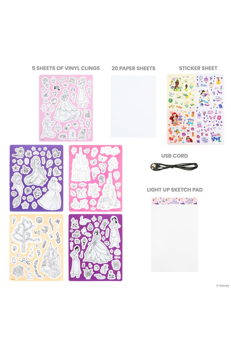 Light Up Sketch Pad, Disney Princess Royal Scenes, Design Art Kit, Alternate, color, Multicolored