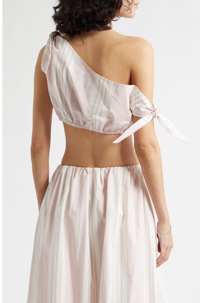 Rosie Stripe Asymmetric Neck Crop Top, Alternate, color, PINK STRIPE