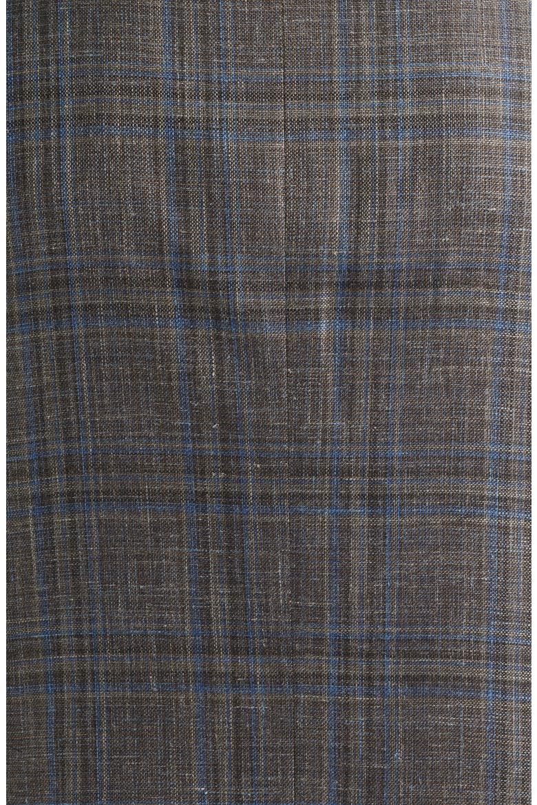 Midland Contemporary Fit Brown Windowpane Check Slub Wool Blend Sport Coat, Alternate, color, BROWN