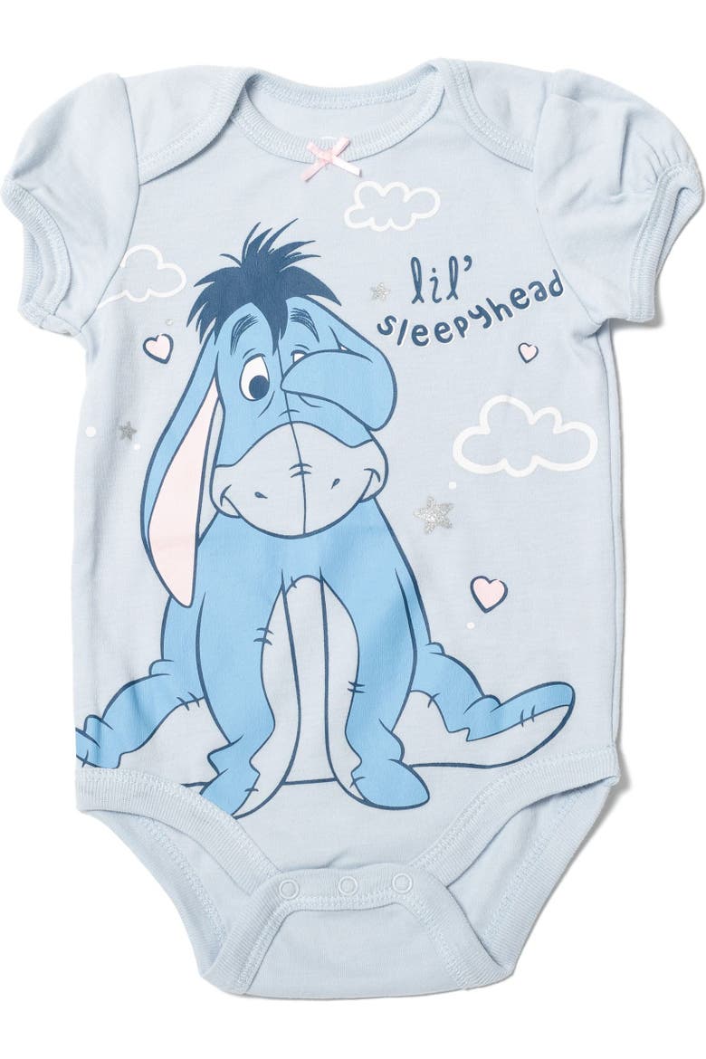 Winnie the Pooh Girls' 5-Pack Short Sleeve Bodysuits, Alternate, color, Tie Dye Blue Pink