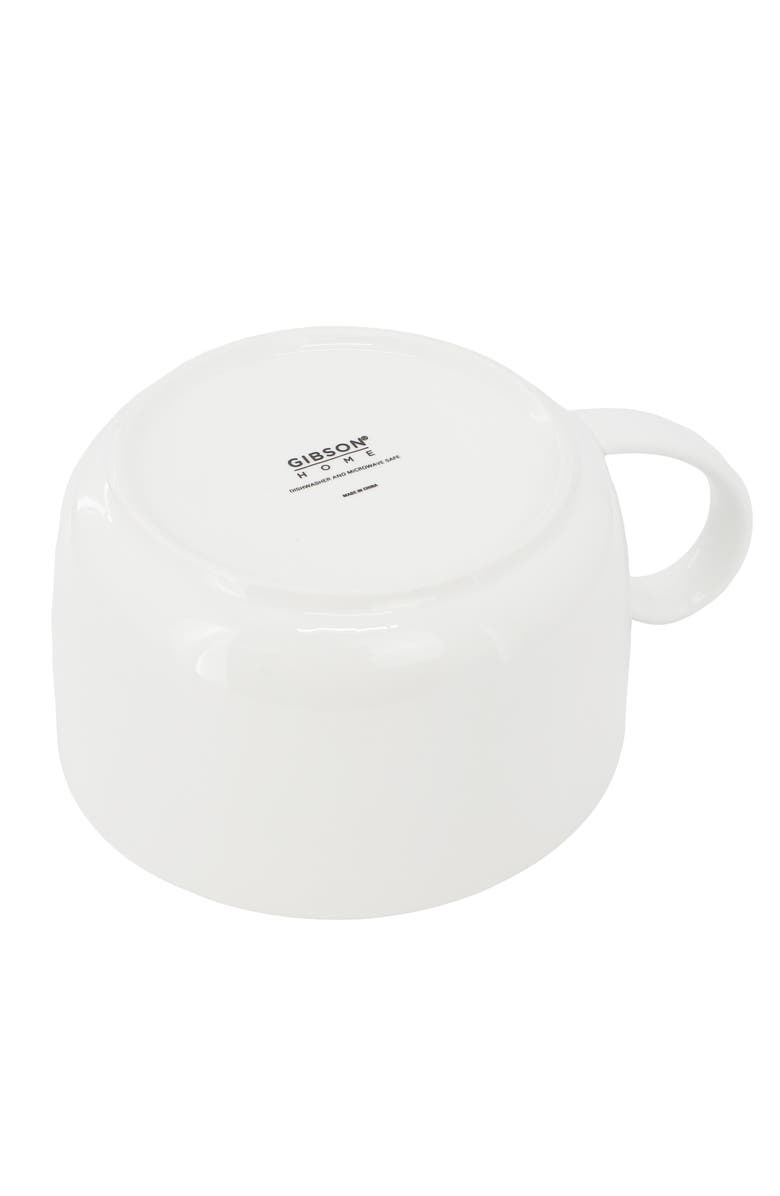 Gibson Home Great Essentials 4 Piece 32.5 Ounce Fine Ceramic Large Latte Mug Set, Alternate, color, White