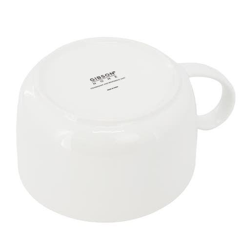 Gibson Home Great Essentials 4 Piece 32.5 Ounce Fine Ceramic Large Latte Mug Set In White