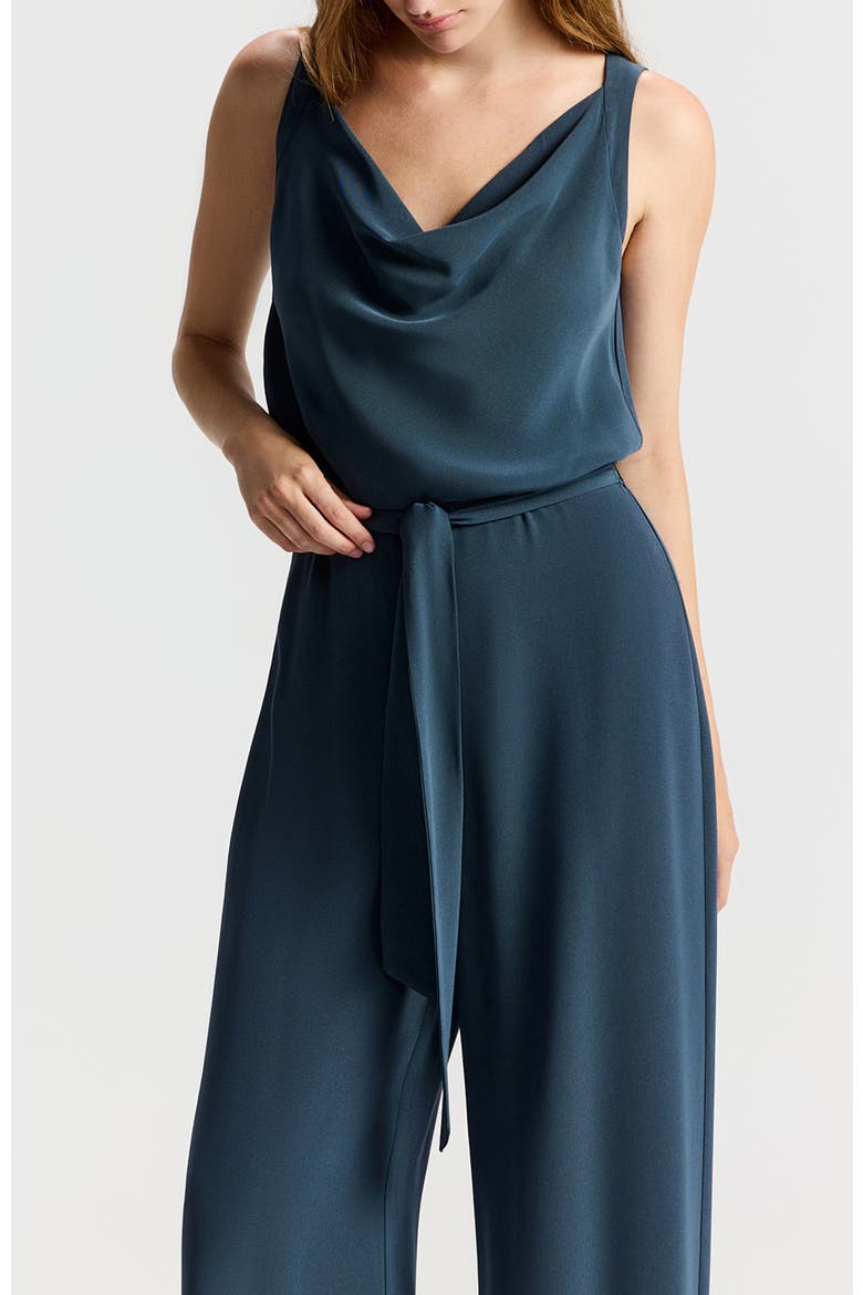 Rita Draped Wide-leg Jumpsuit, Alternate, color, Blue