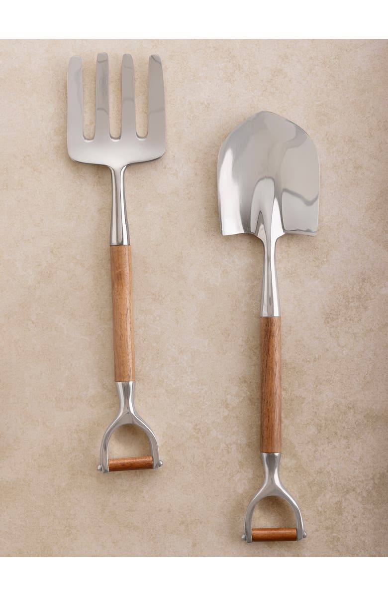 GAURI KOHLI Narvik Salad Servers, Set of 2, Main, color, Brown