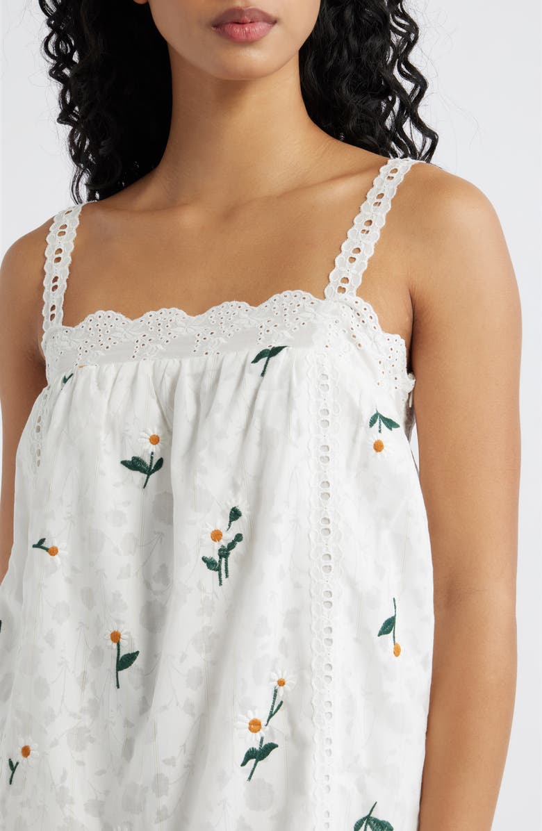 Line & Dot Marguerite Embroidered Eyelet Sleeveless Minidress, Alternate, color, Ivory Multi