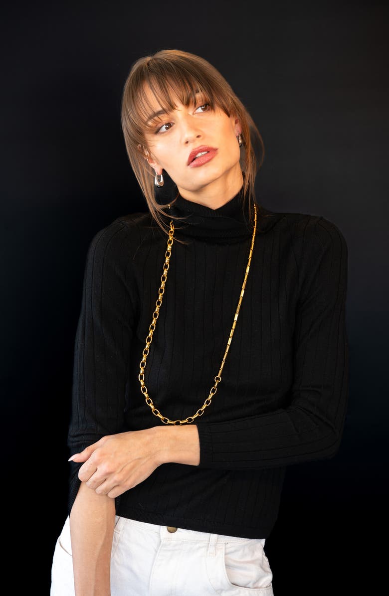 CHRISTINA CARUSO Double Link Necklace, Alternate, color, 14K Gold