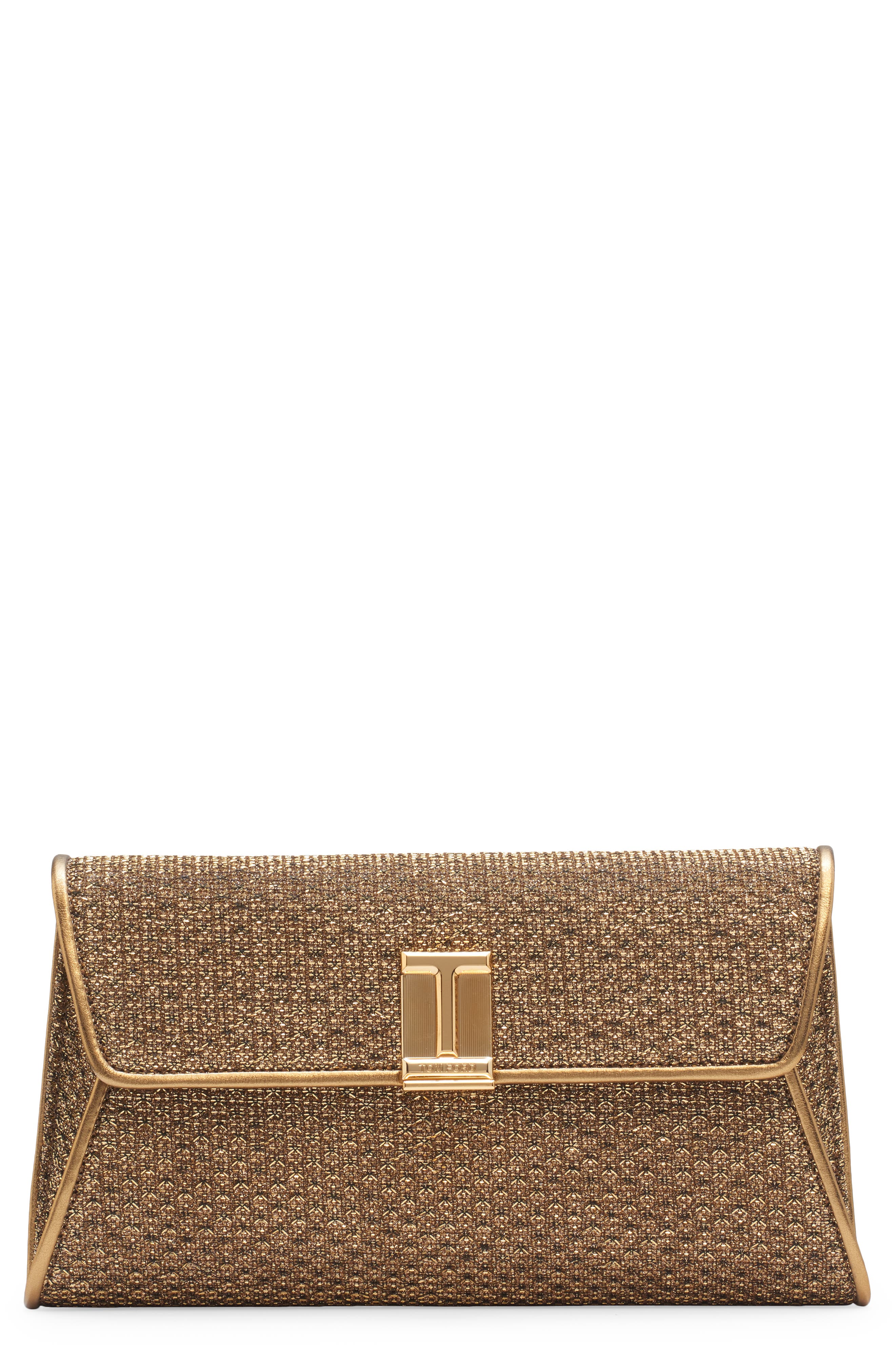 TOM FORD Nobile Textured Fabric Clutch, Main, color, 