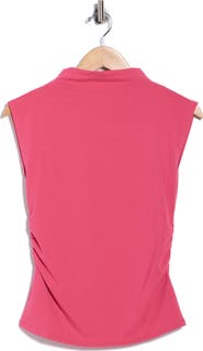NORDSTROM RACK Sleeveless Ruched Mock Neck Top