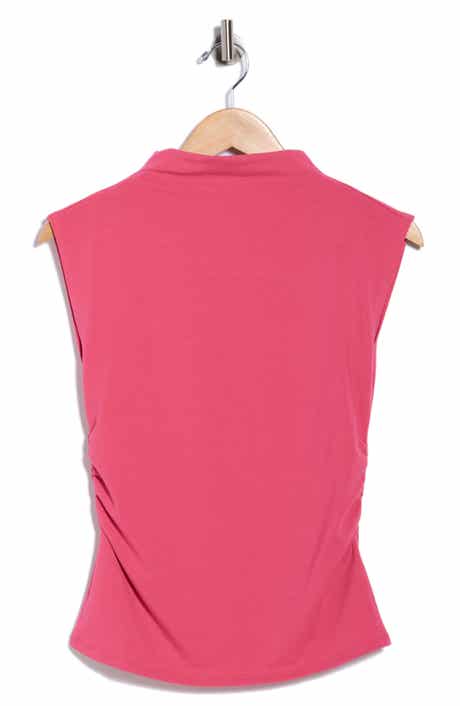 NORDSTROM RACK Sleeveless Ruched Mock Neck Top