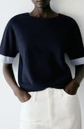 MANGO Biboy Striped Crewneck Sweater
