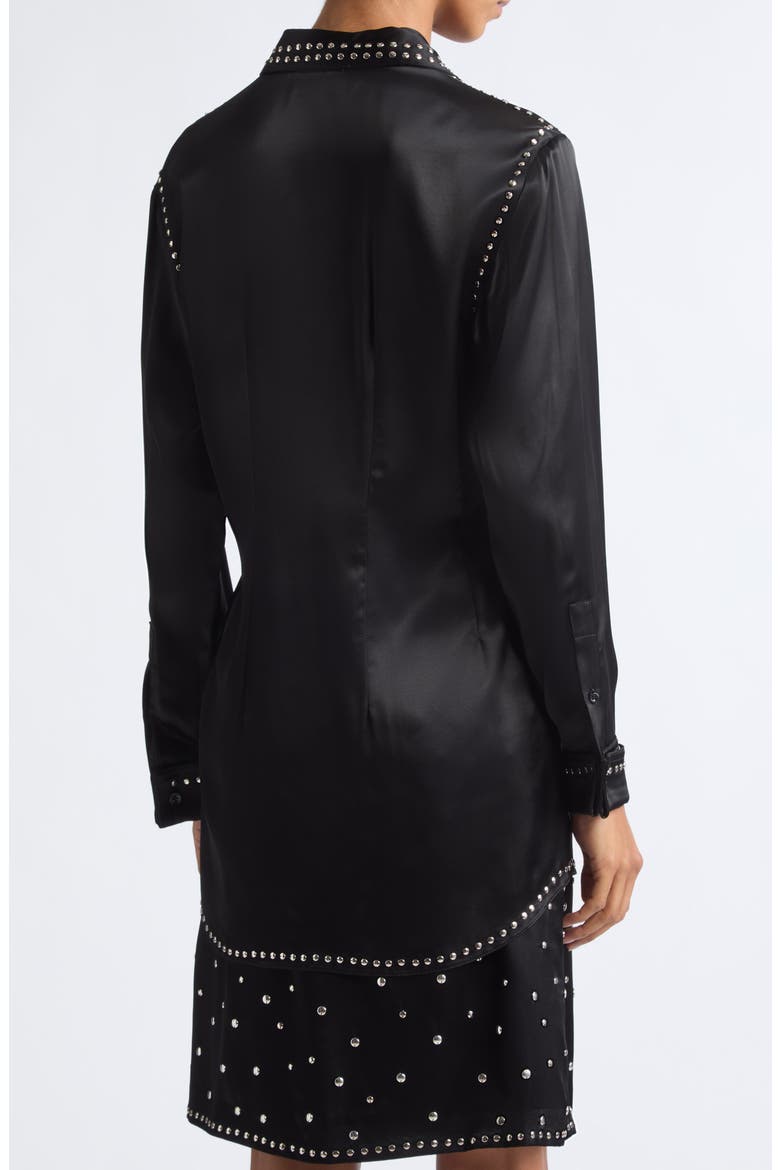 Mystic Studded Satin Shirt, Alternate, color, BLACK