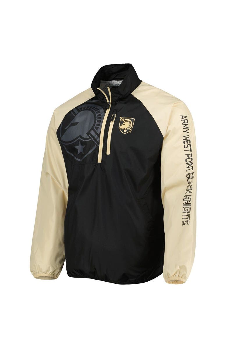 G-III SPORTS BY CARL BANKS Men's G-III Sports by Carl Banks Black/Gold Army Black Knights Point Guard Raglan Half-Zip Jacket, Alternate, color, 