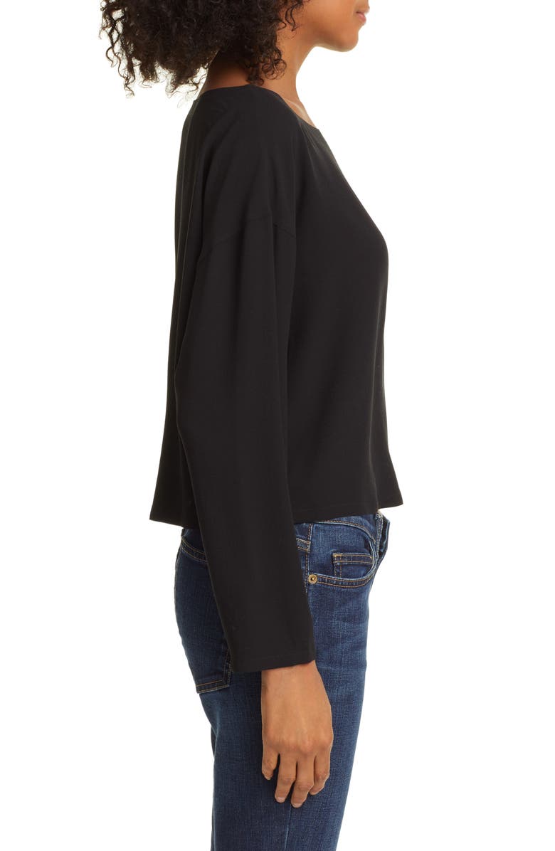 Eileen Fisher Ballet Neck Silk Top, Alternate, color,