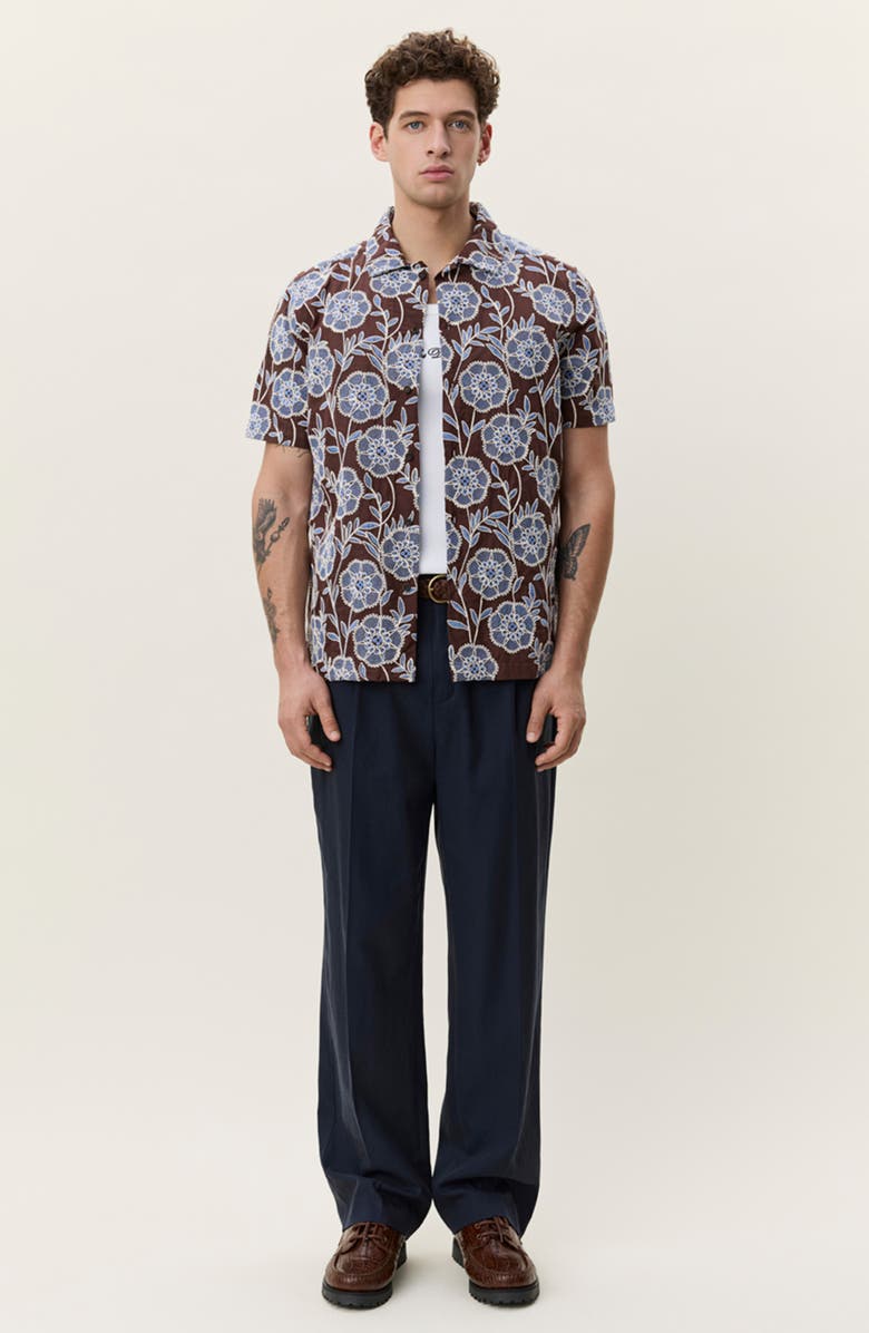 Les Deux Floral Print Button-Up Shirt, Alternate, color, Delicioso