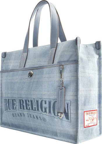 Stripe Denim City Tote