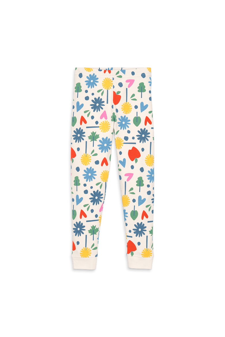 Kids Organic Pj Pant In Rainbow Garden Prints, Main, color, Oat Fall Garden Party