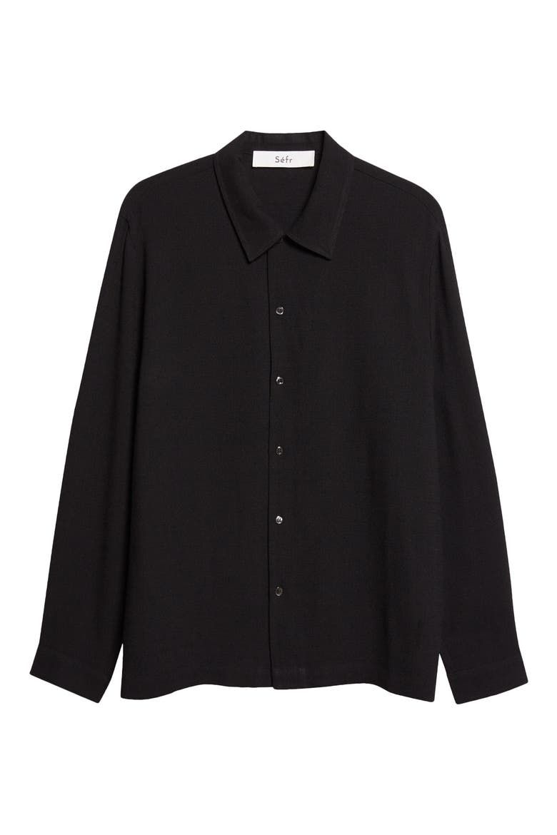 Sense Button-Up Shirt, Alternate, color, BLACK CREPE