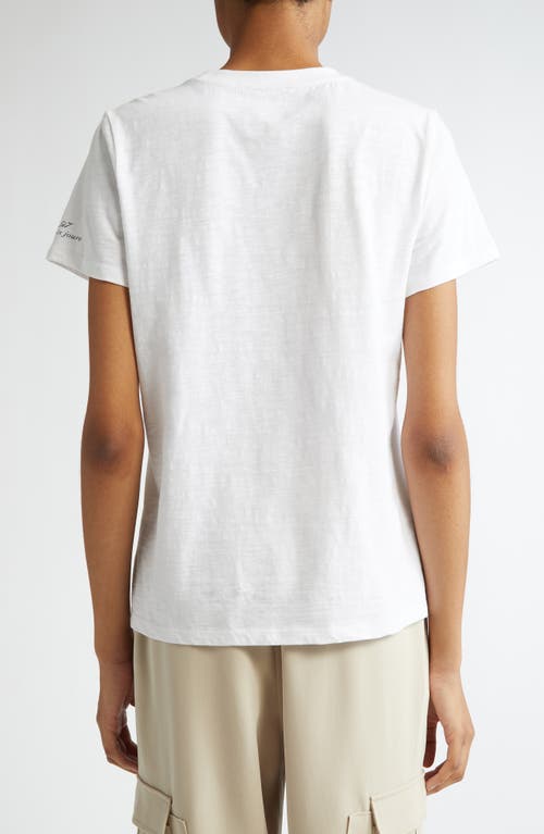 Cinq À Sept Bonjour Sequin Appliqué Cotton T-shirt In White/multi