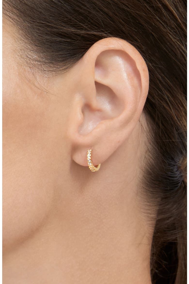 Set of 2 Clover of Hoop Earrings, Alternate, color, GOLD