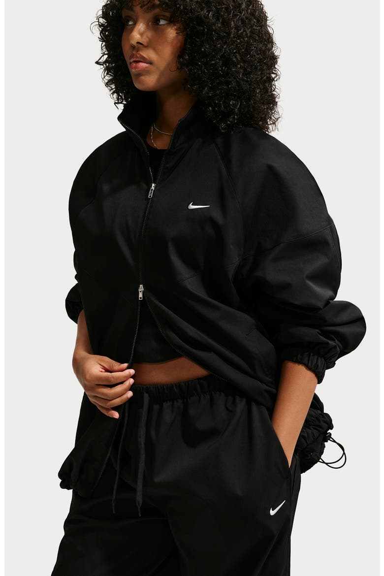 Embroidered Logo Jacket, Alternate, color, BLACK/ BLACK/ WHITE