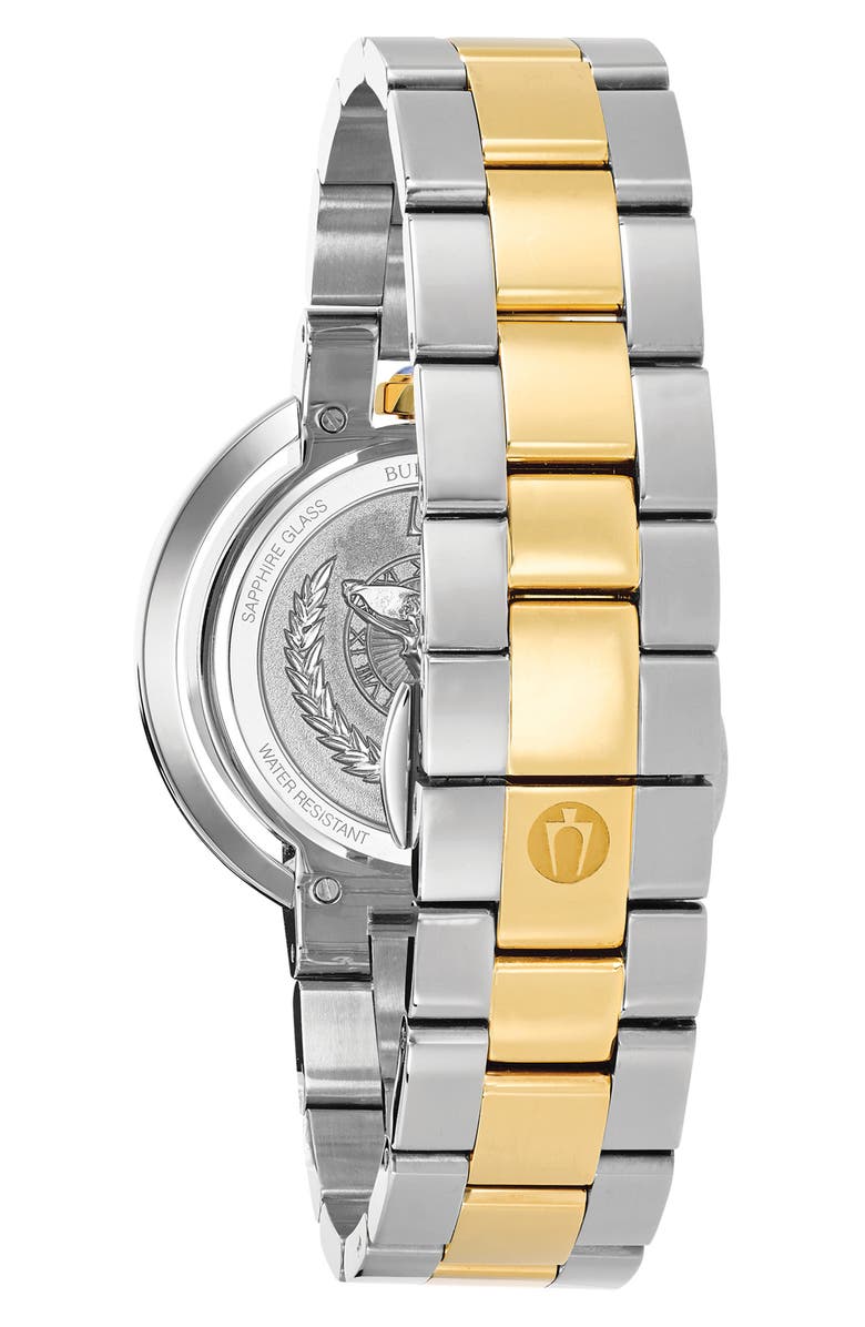 BULOVA Classic Rubaiyat Diamond Bracelet Watch, 35mm, Alternate, color, Two-Tone