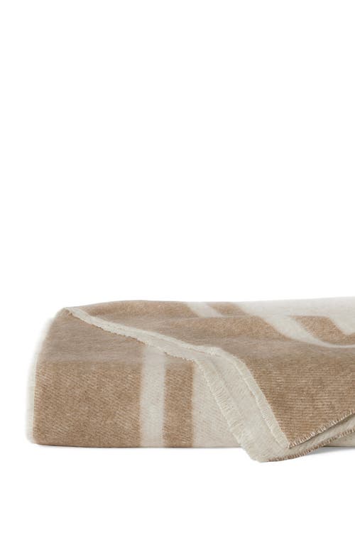 Sferra Viletta Throw Blanket In Oat/beige