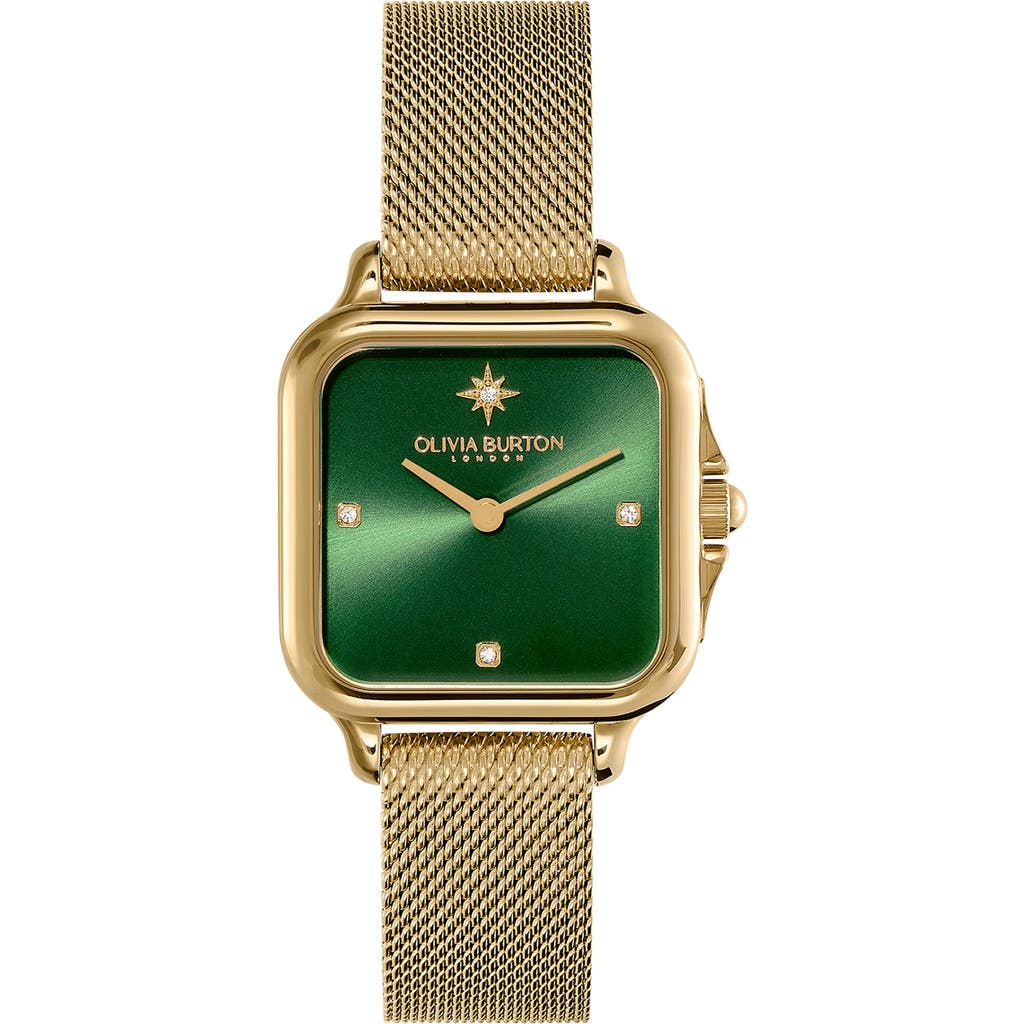 Olivia Burton Grosvenor Bracelet Watch, 28mm in Gold/Green  product