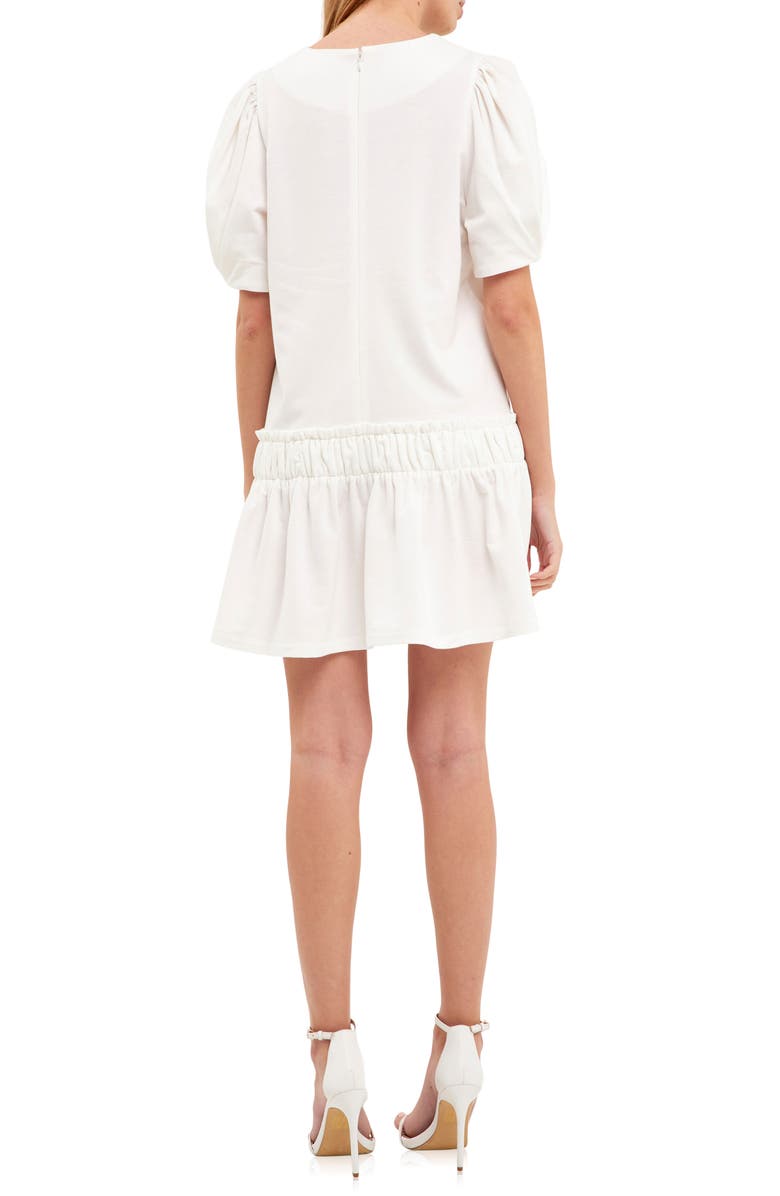 English Factory Puff Sleeve Minidress, Alternate, color, White
