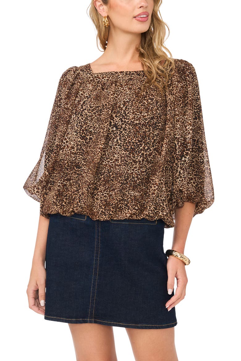Square Neck Bubble Top, Main, color, RICH BLACK